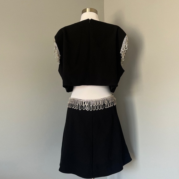 H&M Studio‎ Collections 2022 Black Rhinestone Detail Cutout Mini Black Dress XL - Picture 16 of 16